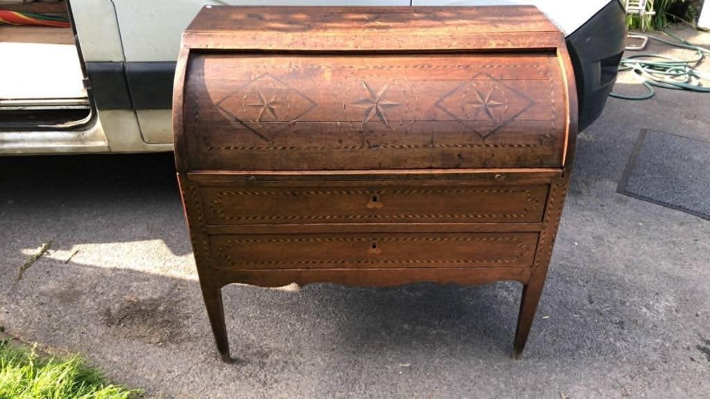 Bureau à cylindre chêne fin XVIIIe siècle, Antiquités & Art, Enlèvement ou Envoi