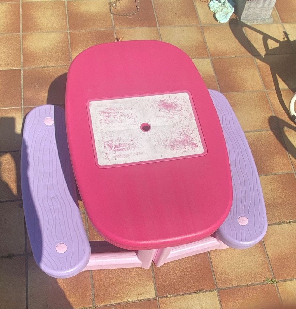 picknicktafel - kindertafel, Tuin en Terras, Ophalen, Gebruikt, Rechthoekig, Kinderpicknicktafel