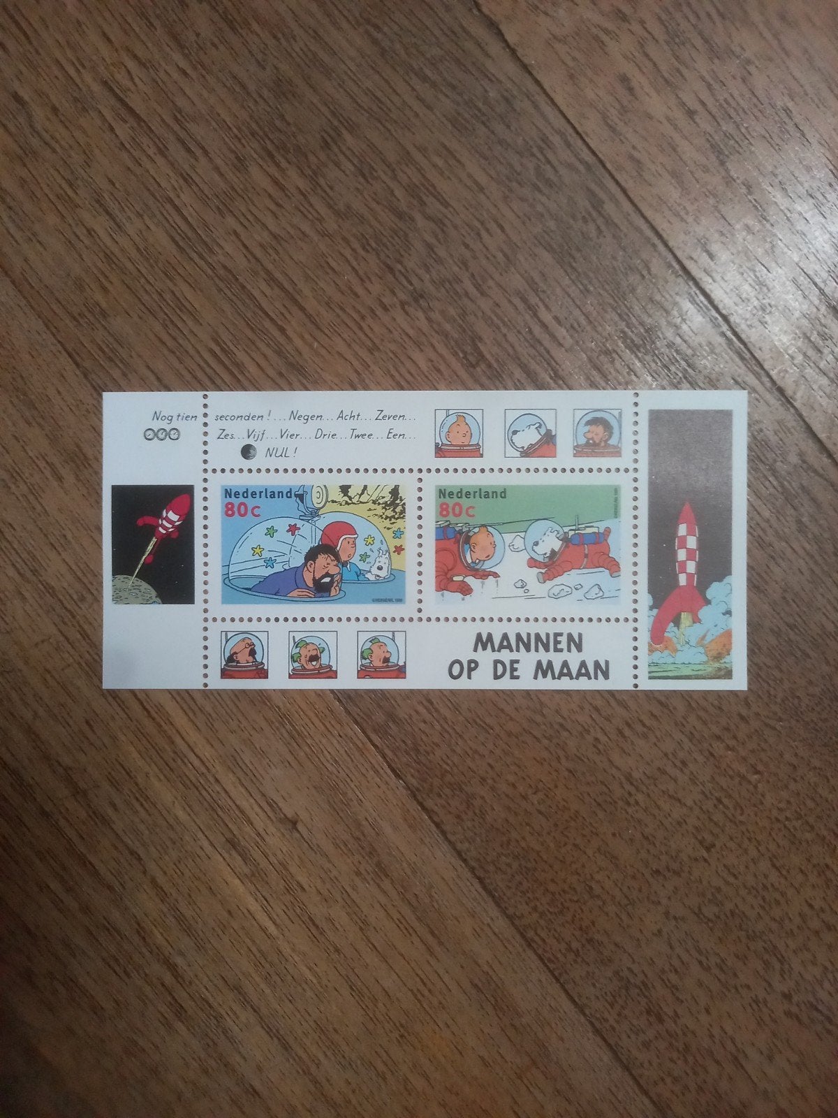Feuillet de timbres Tintin 1999, Les hommes sur la lune, neu, Enlèvement ou Envoi, Tintin