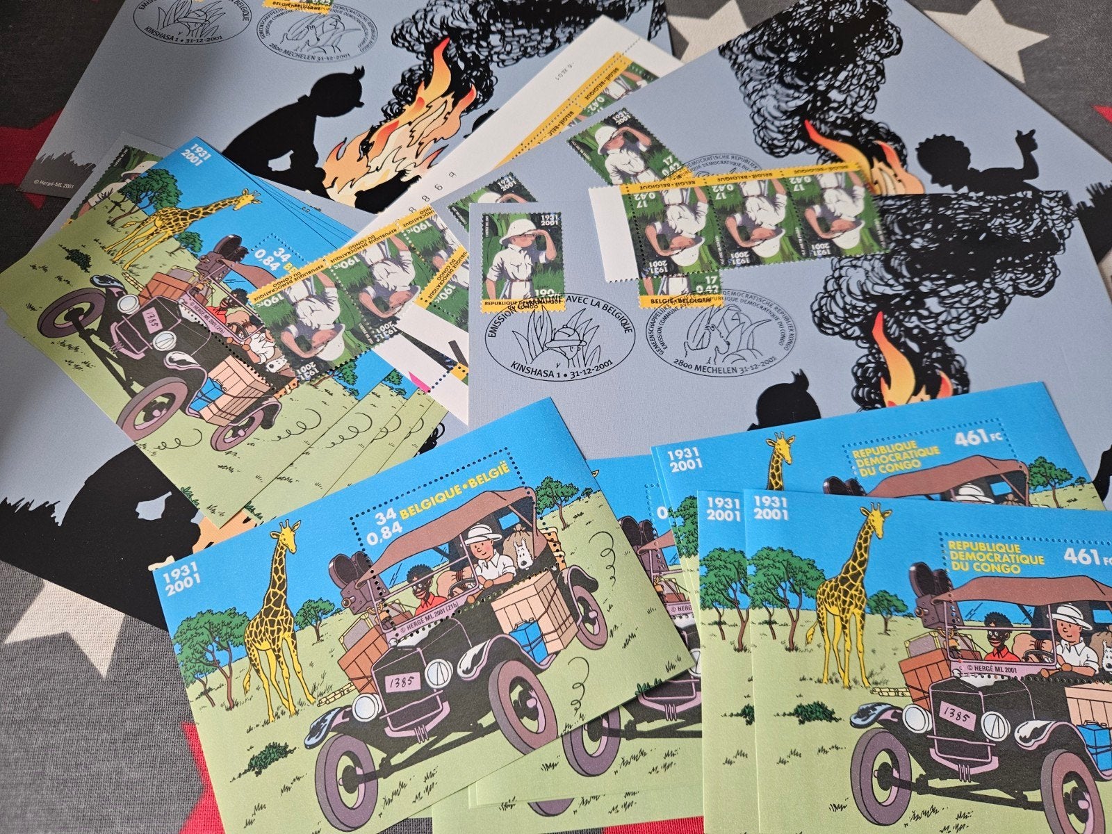 Groot lot postzegels Kuifje Tintin, Ophalen of Verzenden