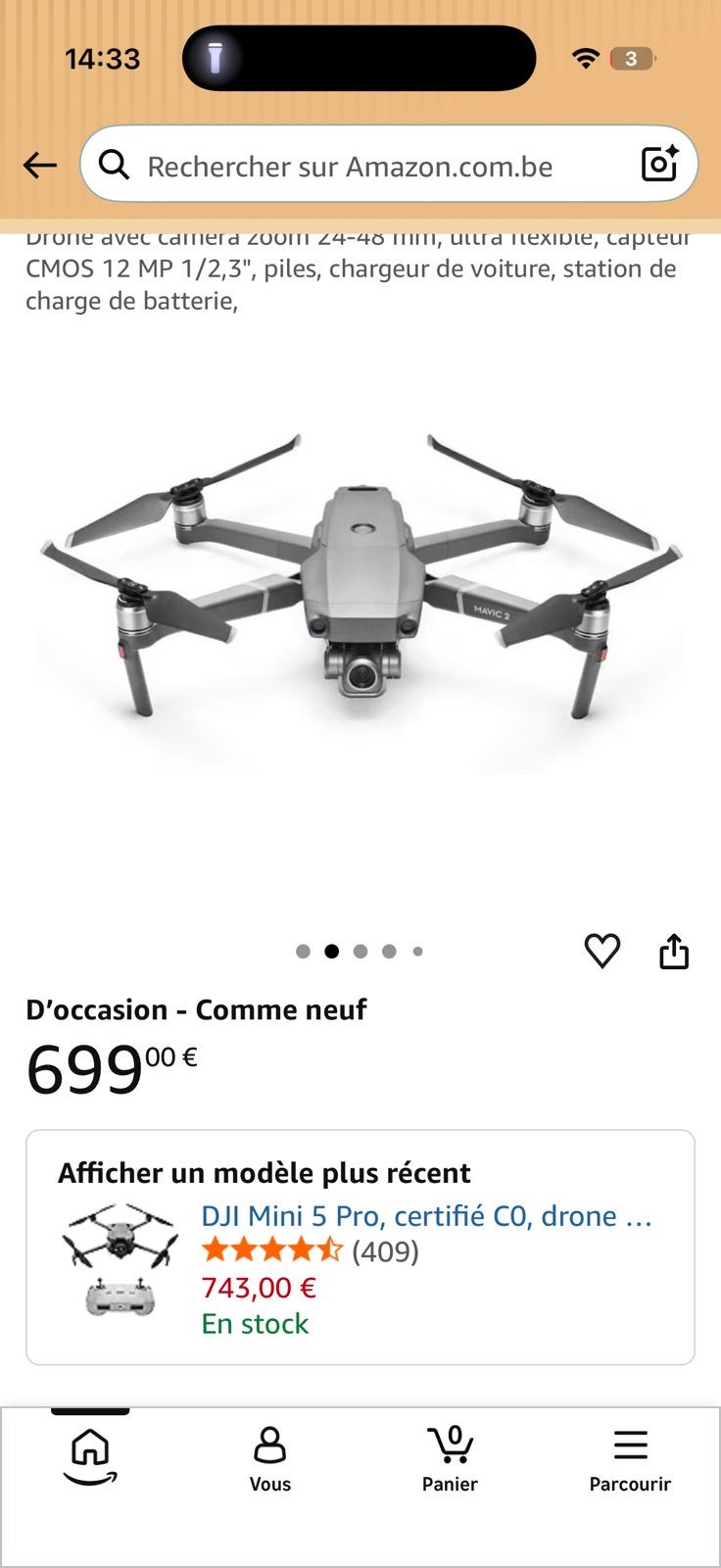 Dji mavic 2 zomm comme neuf, Audio, Tv en Foto, Drones, Cameradrone, 5 tot 10 kilometer, Ophalen of Verzenden, Zo goed als nieuw