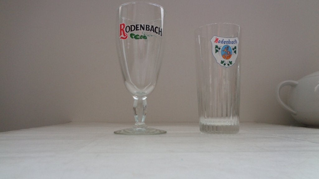 2 verschillende Rodenbach glazen, Ophalen of Verzenden, Zo goed als nieuw, Overige merken