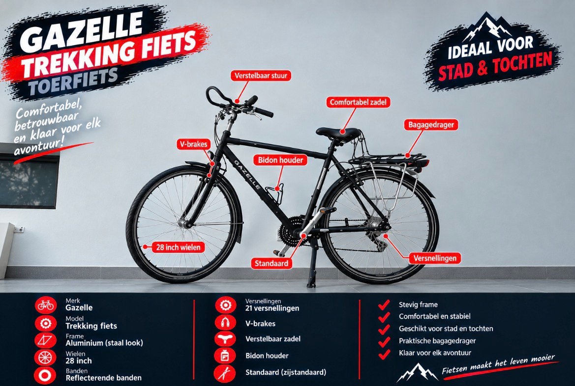 Fiets Gazelle, Fietsen en Brommers, Ophalen, Zo goed als nieuw, 26 inch of meer, Versnellingen