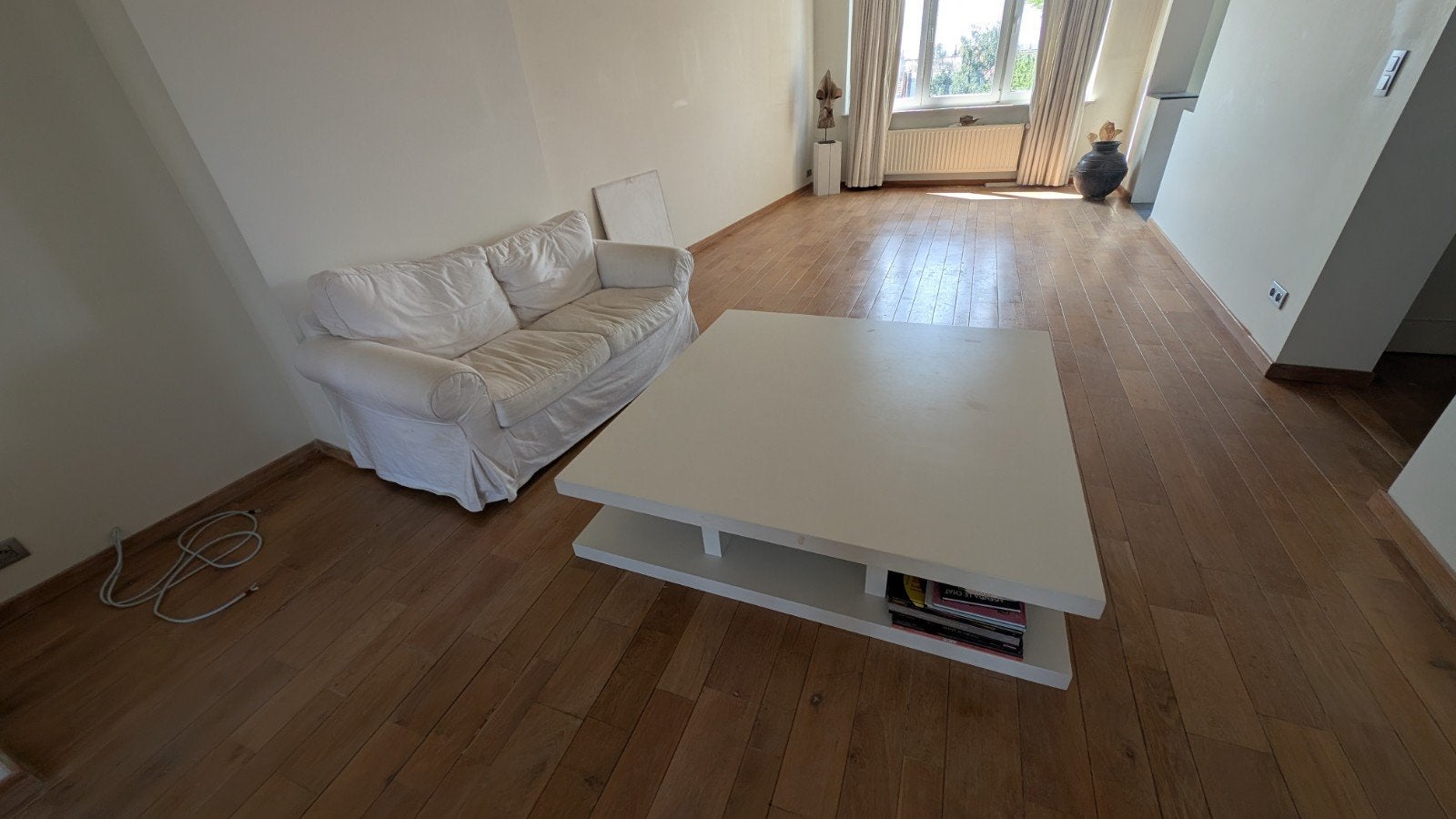 table basse 150x150, laquè blanc, Maison & Meubles, Enlèvement