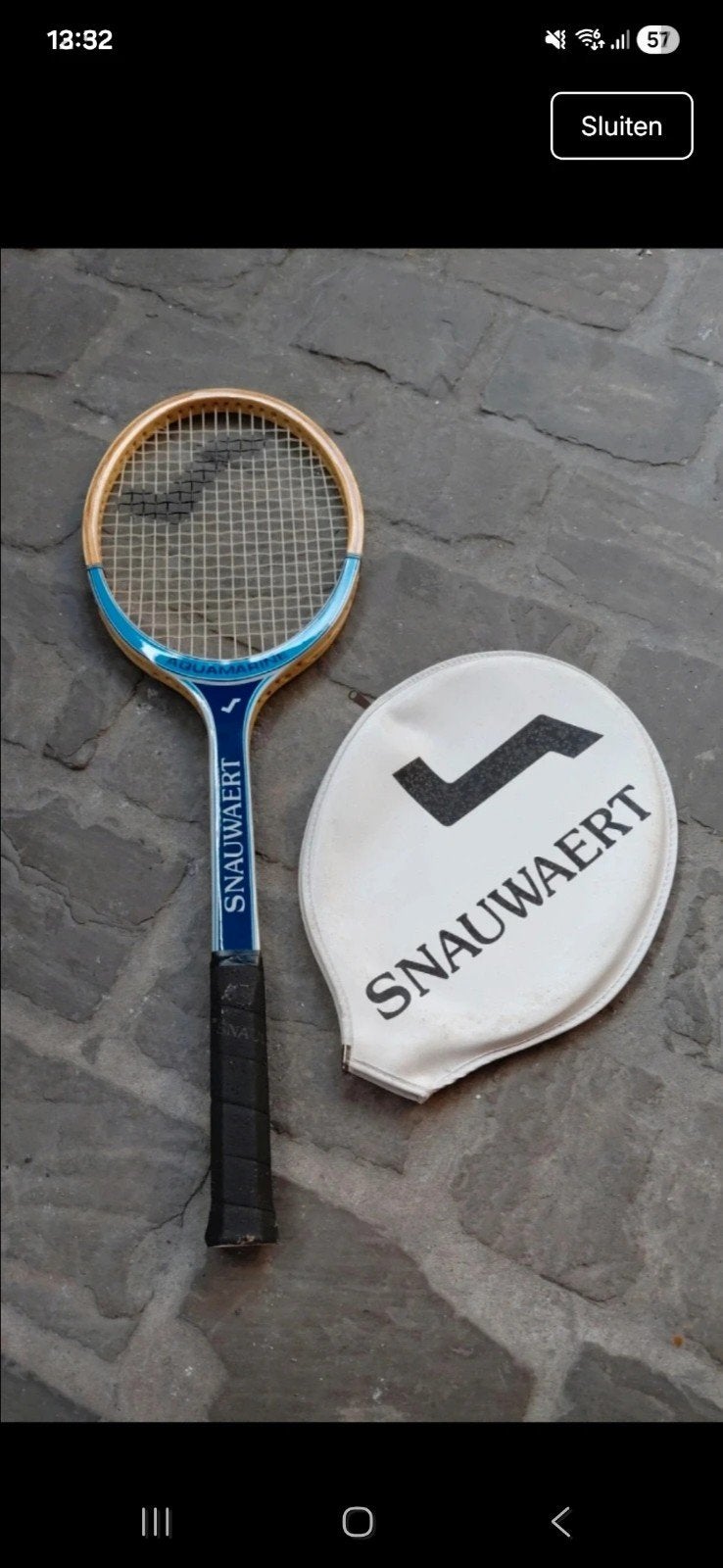 vintage tennisracket Snauwaert Aquamarine, Verzenden