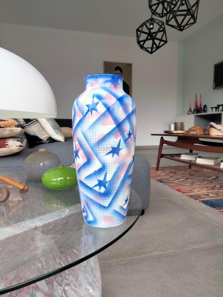 1920s Art Deco vaas keramiek Spritzdekor, Ophalen of Verzenden
