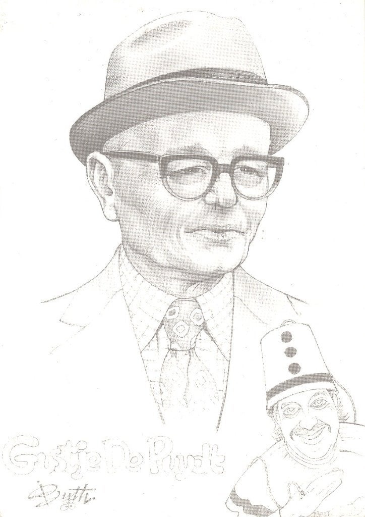 Prent getekend door Leo De Buth - Gustje De Puydt, Boeken, Gelezen, Eén stripboek, Ophalen of Verzenden, Buth