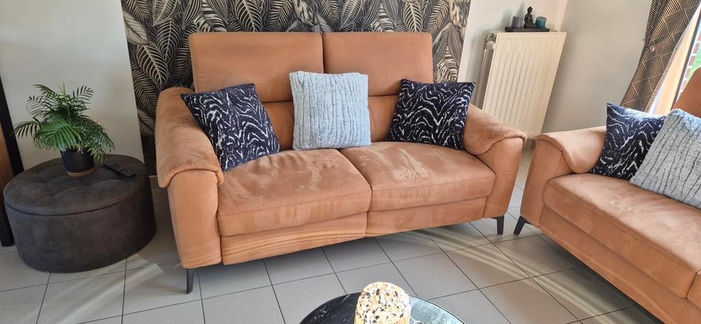 Salon micro fibres 2 places relax + 2,5 places fixes neuf, Maison & Meubles, Canapés | Coins salons complets, Comme neuf, Enlèvement