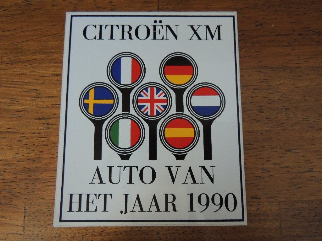Citroen XM Auto v.h; Jaar 1990 sticker, Collections, Envoi, Comme neuf, Voiture ou Moto