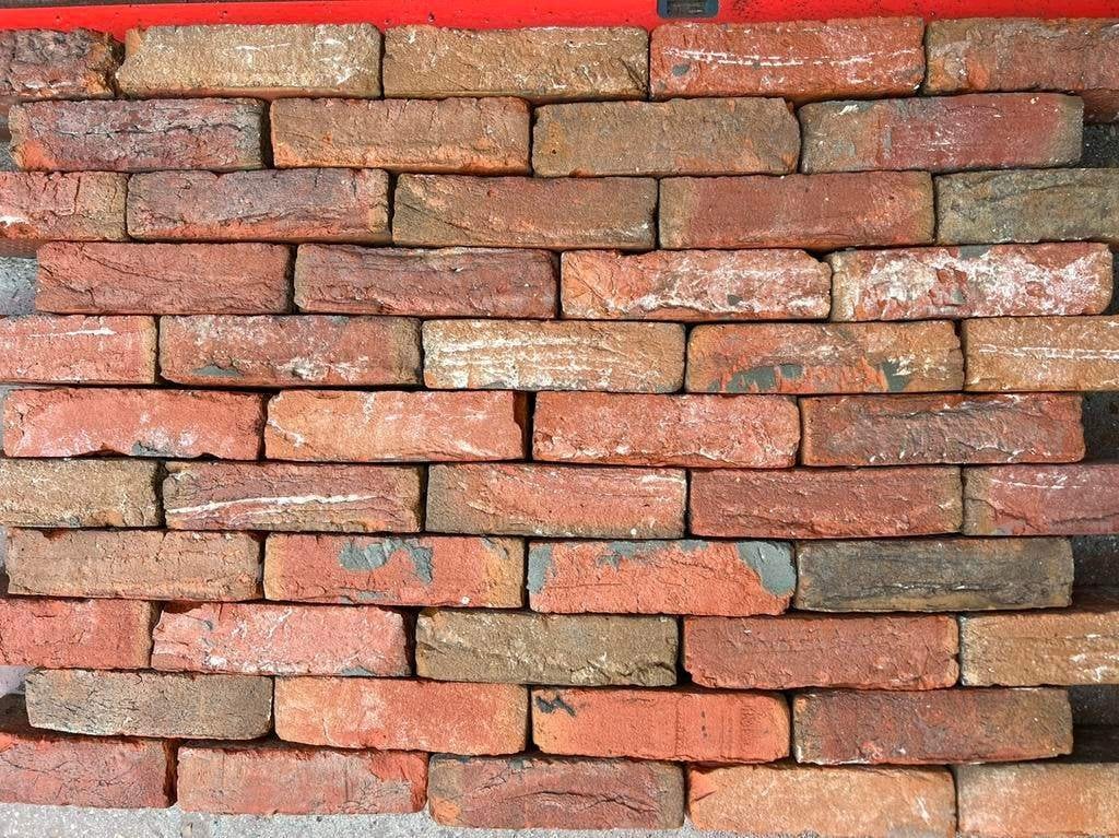 Briques anciennes rouge-brun nuancées 19 x 5 cm - 75 m², Enlèvement, Comme neuf, Briques