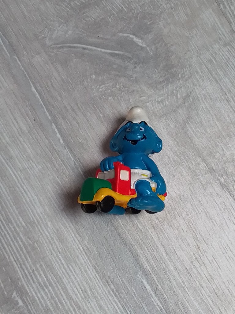 smurfsmurfen smurfen 20447 babysmurfen op vrachtwagen, Verzamelen, Verzenden, Zo goed als nieuw, Babysmurf, Poppetje, Figuurtje of Knuffel