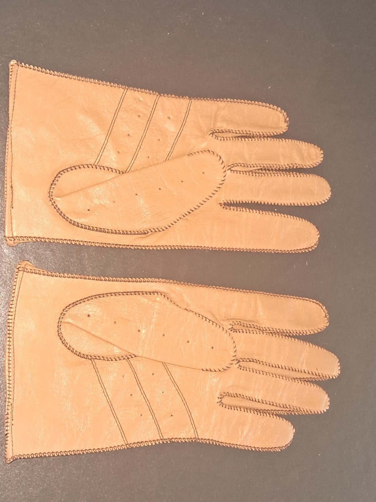 Antieke bruine lederen Marlboro handschoenen, Antiek en Kunst, Ophalen, Dames, Marlboro