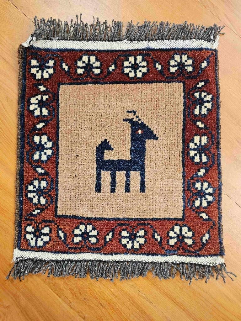 Gabbeh tapijtje 31/31 cm, Ophalen of Verzenden, Gebruikt, Overige stijlen