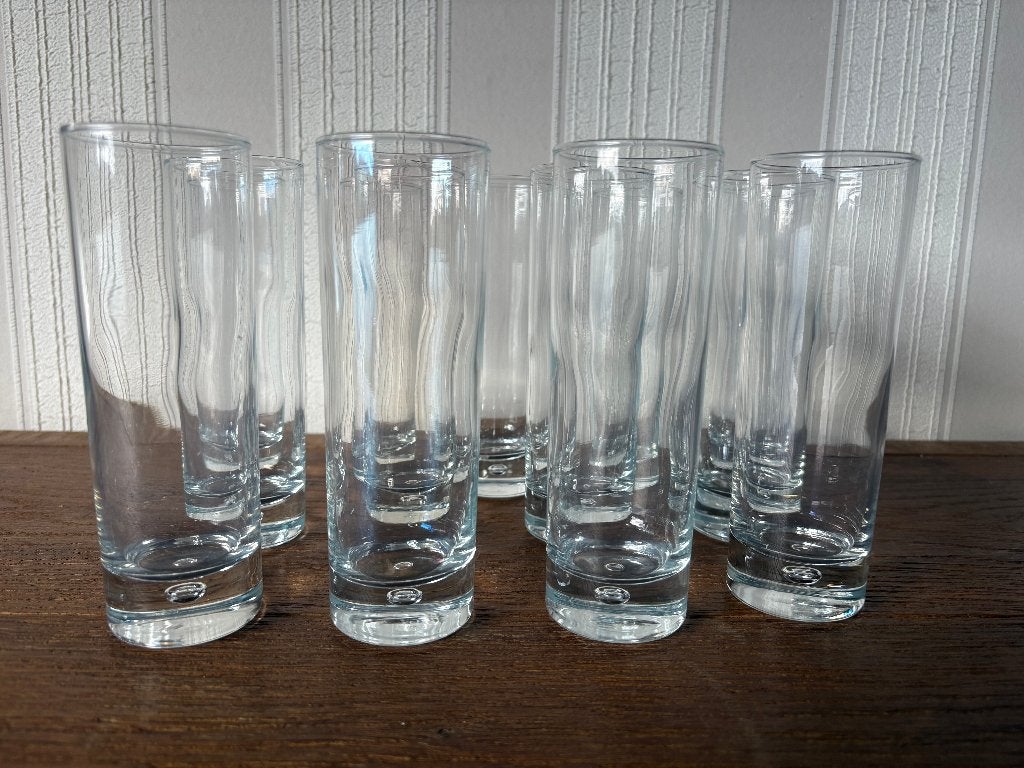 Ensemble complet de 12 verres à long drink • Fond épais, Enlèvement ou Envoi, Comme neuf, Autres types