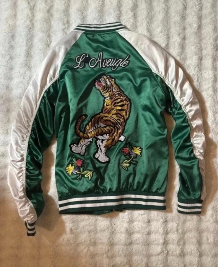 Groene jas Old School Y2K maat M, Ophalen of Verzenden, Zo goed als nieuw, Maat 48/50 (M), Groen
