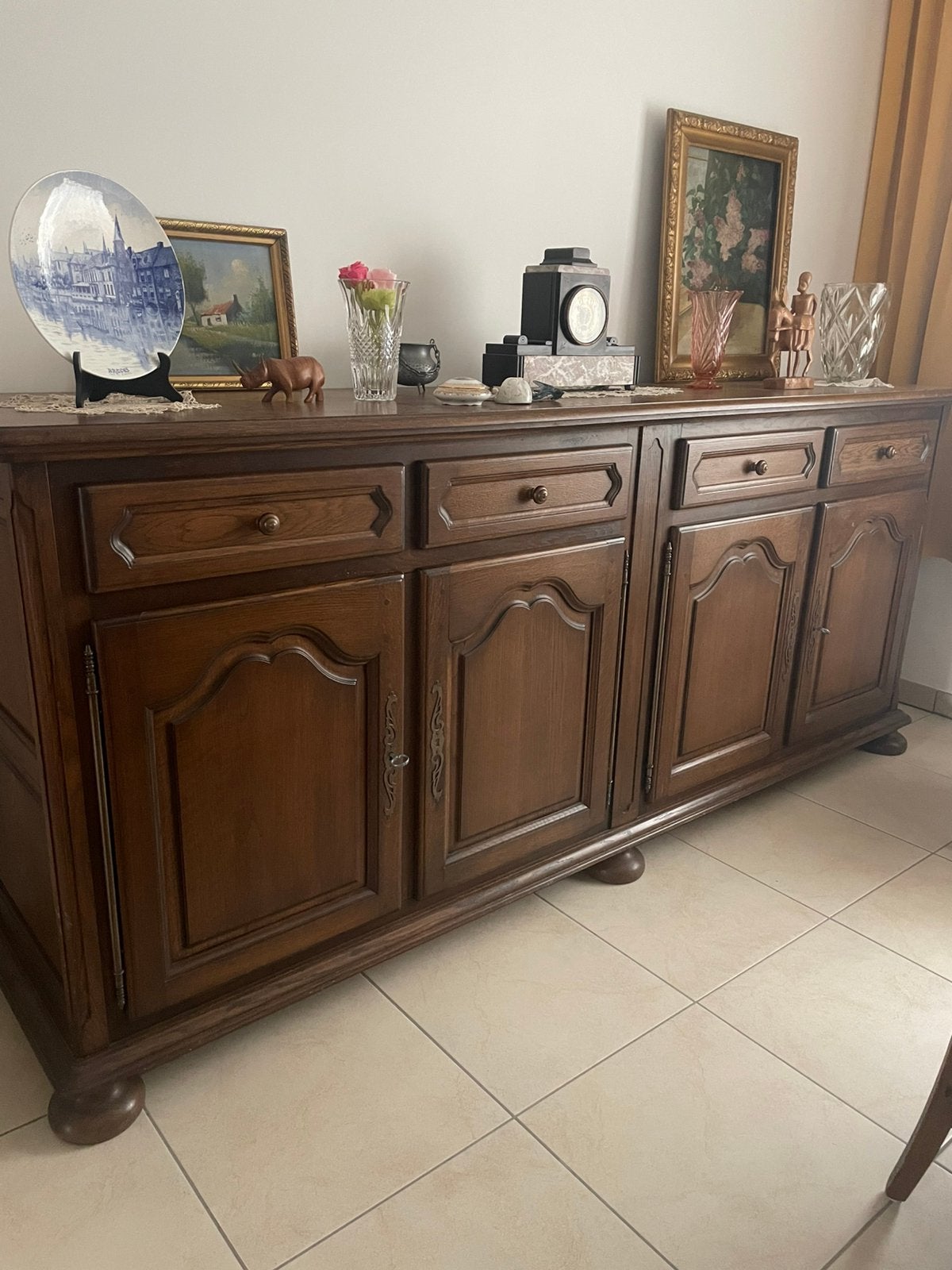 Massief houten eetkamer, Ophalen, Zo goed als nieuw