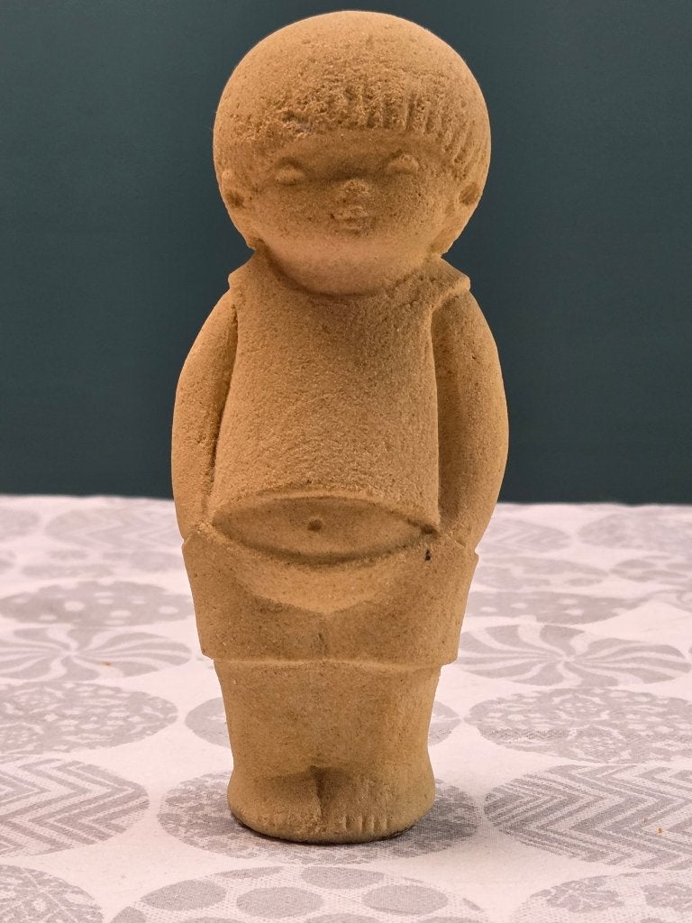 Vintage Stone Art Belgium beeld jaren '70 "Marbell Boy""., Ophalen, Zo goed als nieuw, Mens