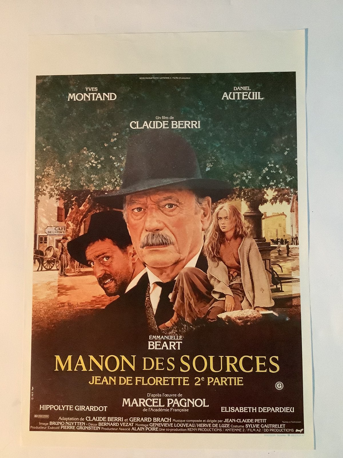MANON DES SOURCES  filmposter   36-51 cm, Ophalen of Verzenden, Zo goed als nieuw