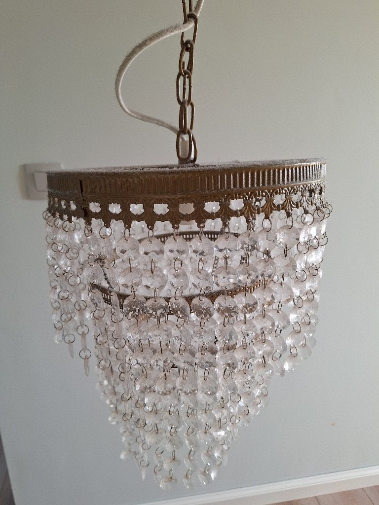 Waterval hanglamp in uitstekende staat, 50 tot 75 cm, Ophalen of Verzenden, Metaal, Landelijk