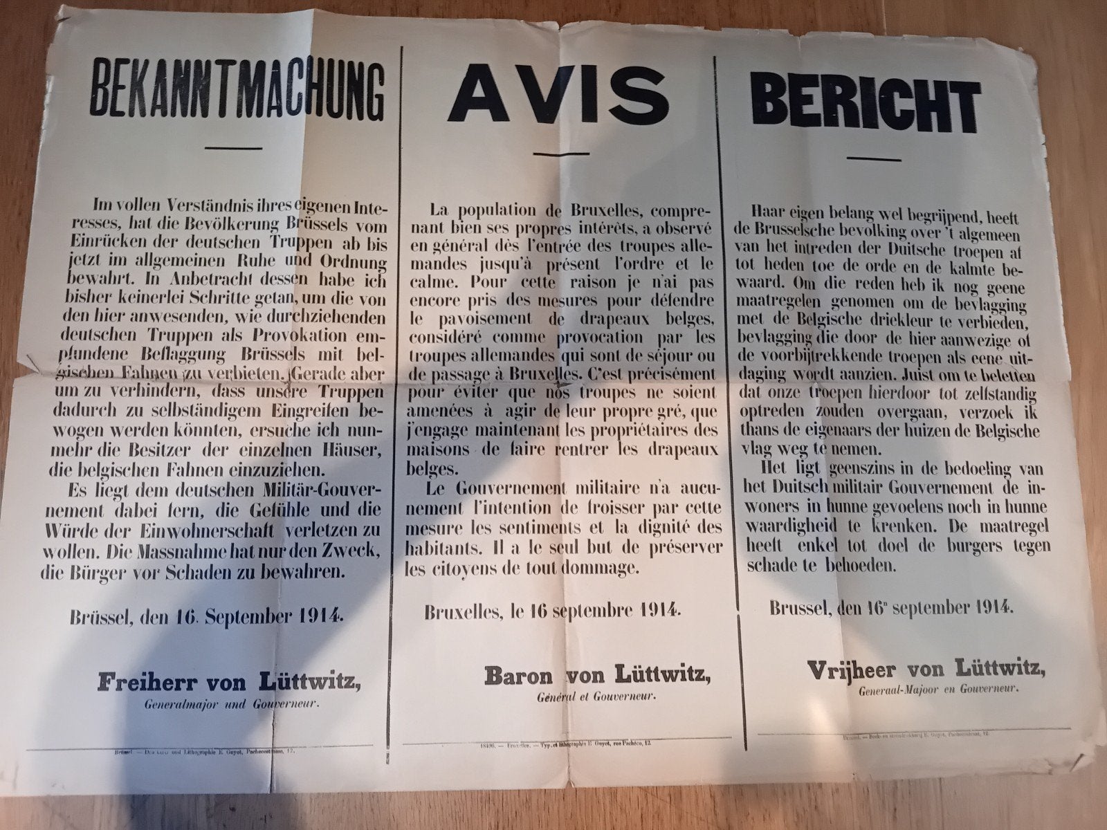 Affiche, Enlèvement ou Envoi