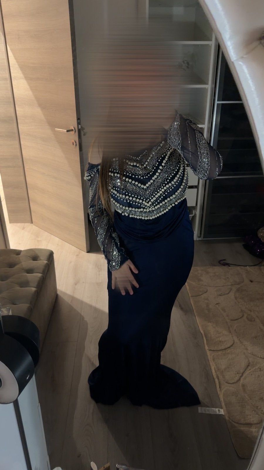 Magnifique longue robe bleue