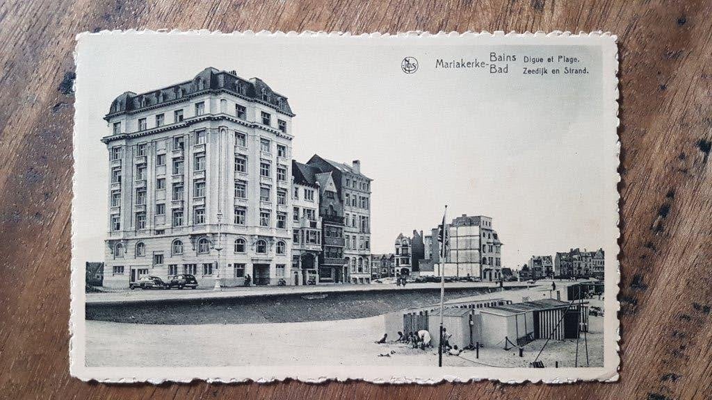 Postkaart Mariakerke Bad Zeedijk en strand, Enlèvement ou Envoi, 1940 à 1960, Affranchie, Flandre Occidentale