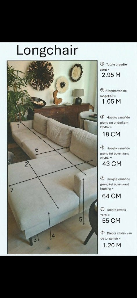 chaise longue (côté gauche) avec 3 sièges, Enlèvement