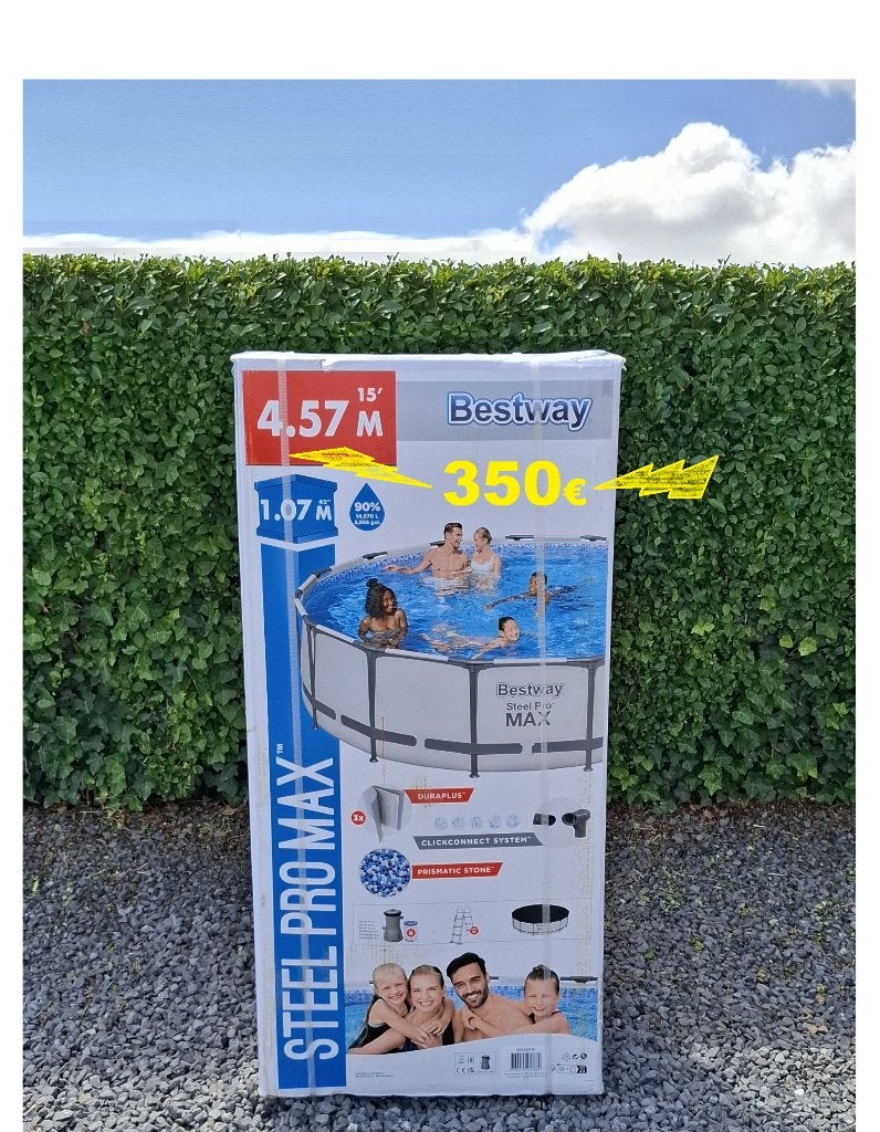 Piscine tubulaire NEUVE 457*107 avec accessoires, Jardin & Terrasse, Neuf, 300 cm ou plus, Rond, Enlèvement
