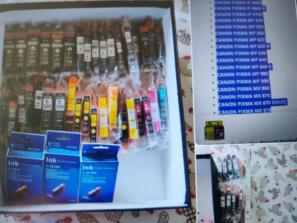 Lot de 39 cartouches pour Canon IP/MP/MX 0,77 €/pièce, Enlèvement, Neuf, Cartridge, Divers