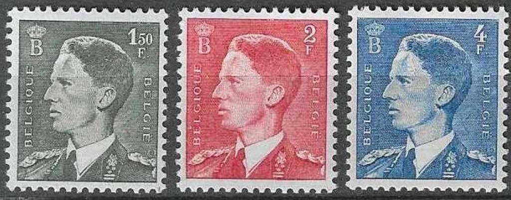 Belgique 1953 - Yvert/OBP 909-911 - Roi Baudouin I (PF), Envoi, Non oblitéré, Neuf, Maison royale