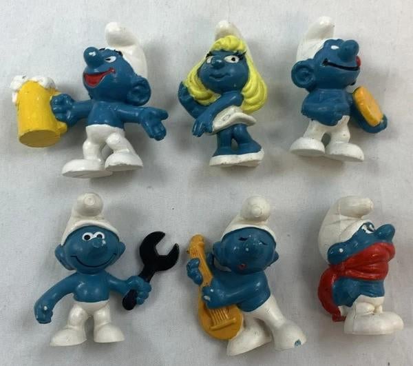 Schleich Smurfen Set 6 Figuren Jaren 70 80 Smurf vintage, Verzenden, Zo goed als nieuw