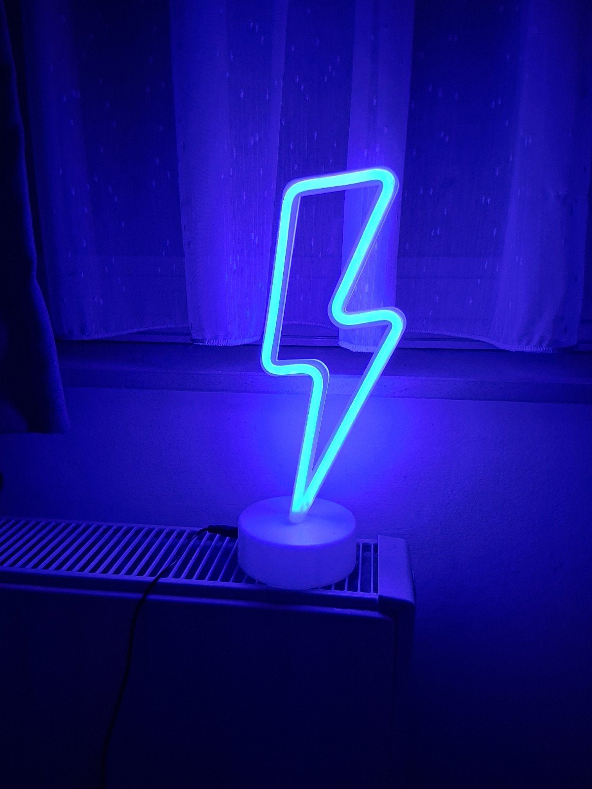 Bliksem Neon Sign, Blauw, Kunststof, Ophalen of Verzenden, Zo goed als nieuw