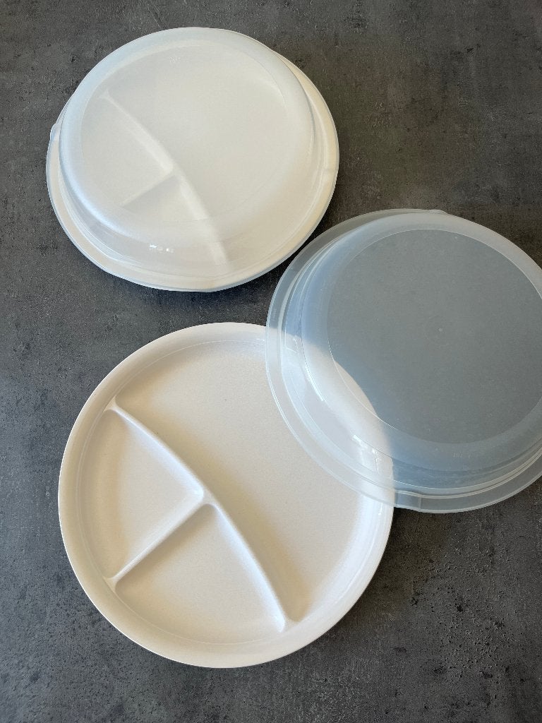 Tupperware borden met deksel, Gebruikt, Magnetronbestendig, Overige typen, Ophalen of Verzenden