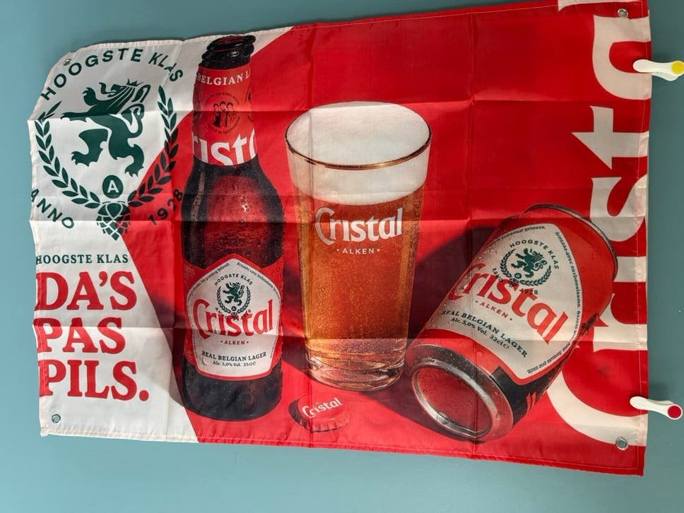 Magnifique drapeau polyester Cristal Alken 2 vintage Mancave, Enlèvement ou Envoi, Neuf, Autres types, Autres marques