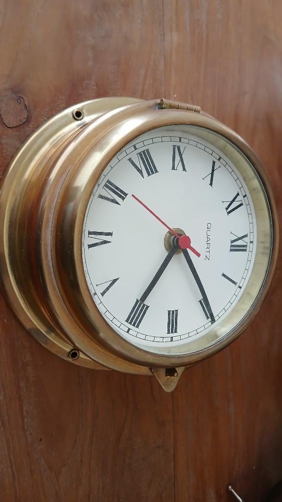 horloge de bateau cuivre quatz bayar france, Enlèvement, Cuivre