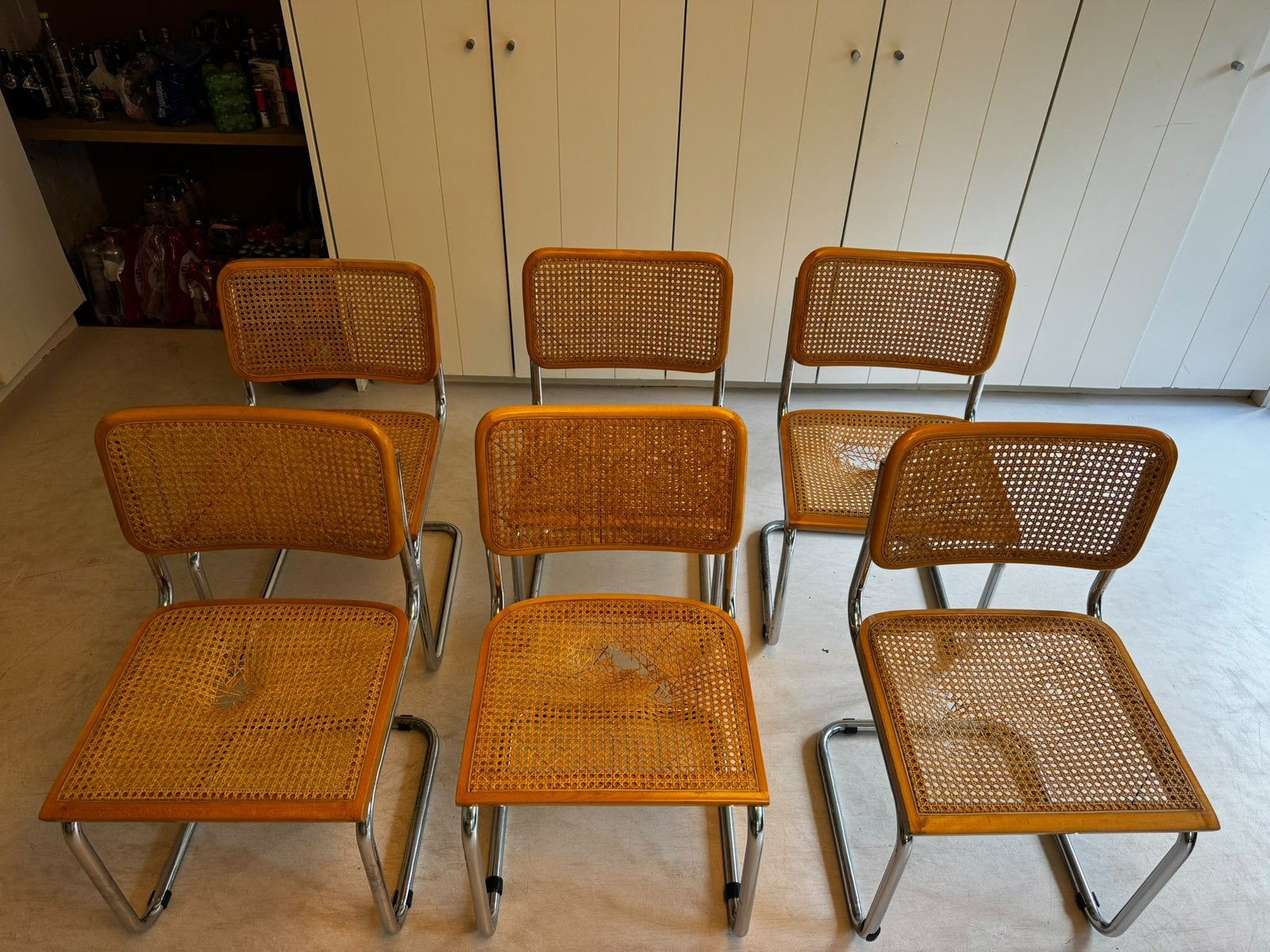 Cesca stoelen design Marcel Breuer (50/st), Huis en Inrichting, Ophalen, Gebruikt, Riet of Rotan, Vijf, Zes of meer stoelen