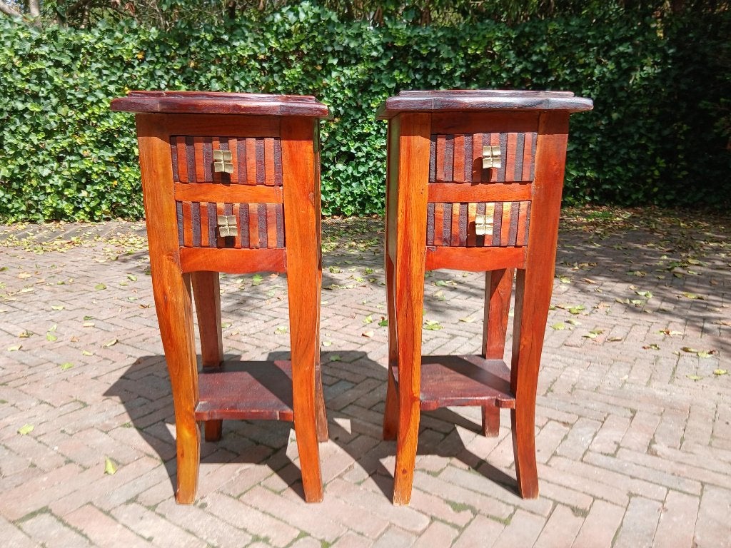 2 nachtkastjes Arts and crafts stijl, Ophalen, Gebruikt, Minder dan 45 cm, 70 cm of meer
