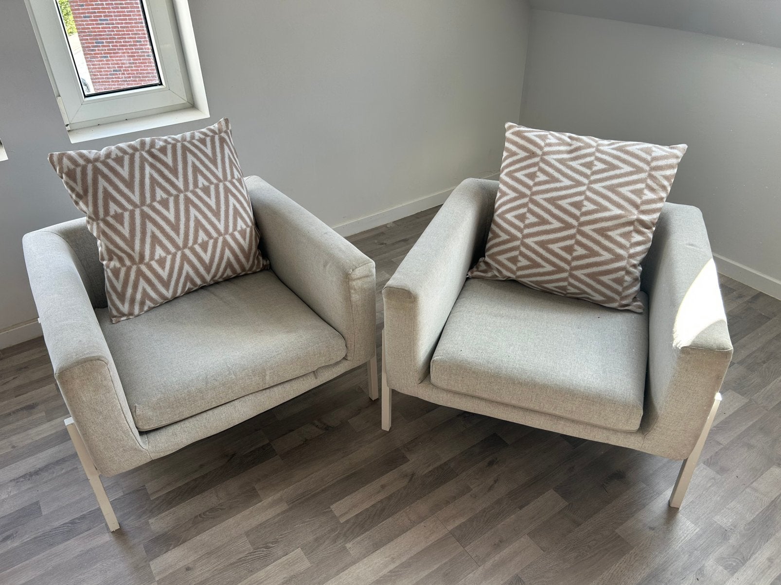 Set van 2 fauteuils, Huis en Inrichting, Fauteuils, Ophalen, 75 tot 100 cm, Zo goed als nieuw, 75 tot 100 cm