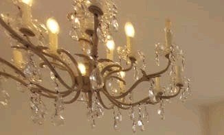 Prachtige luster in kristal, Huis en Inrichting, Ophalen, Gebruikt, Metaal, Landelijke luxe