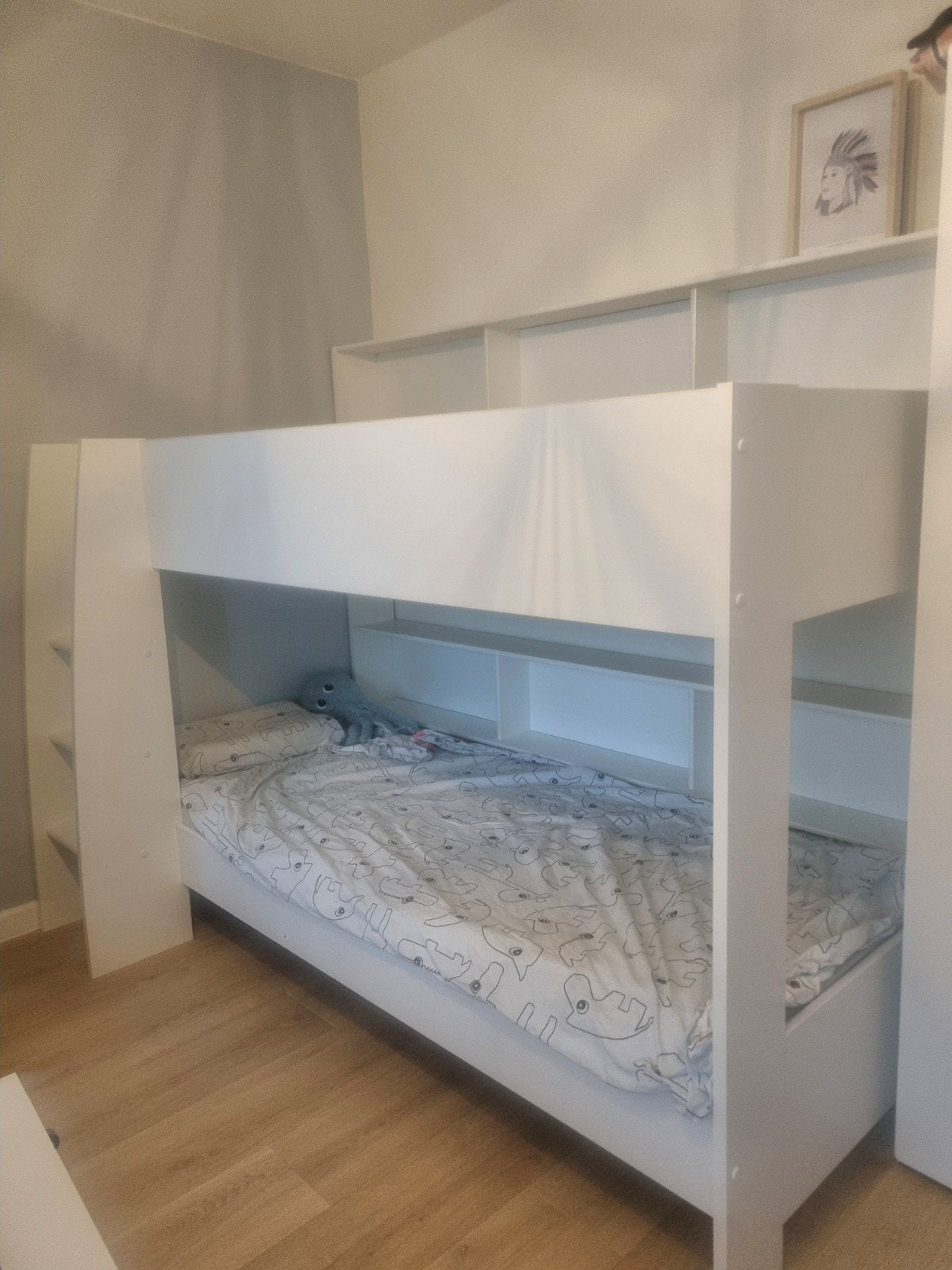stapelbed wit hout, 100 cm, Enlèvement, Utilisé, Lits superposés