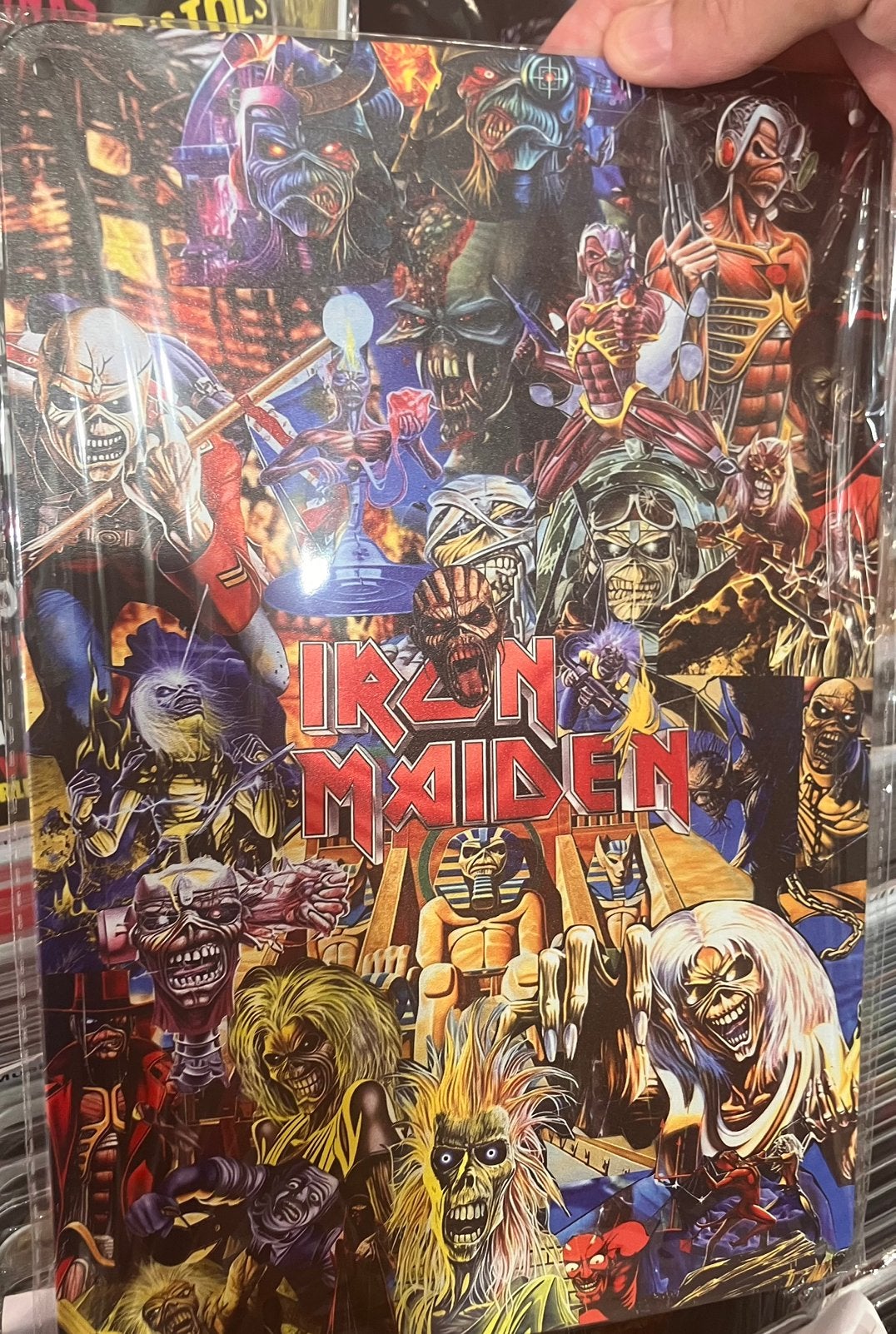 Iron maiden metalen verzamel bord, Collections, Musique, Artistes & Célébrités, Enlèvement ou Envoi, Neuf