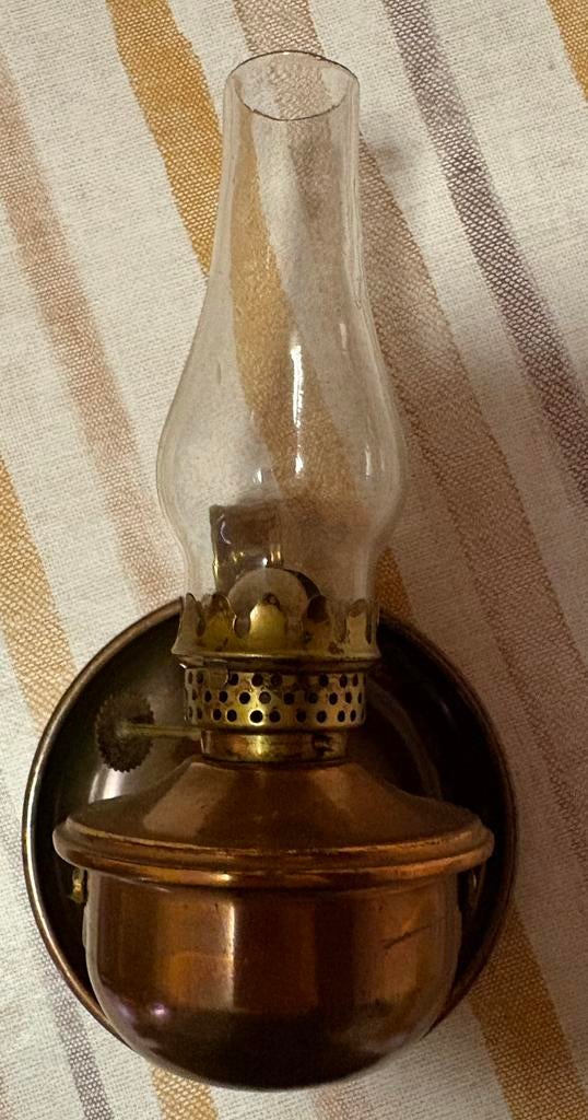 Vintage mini petroleumlamp wandlamp koper retro, Maison & Meubles, Lampes | Appliques, Enlèvement