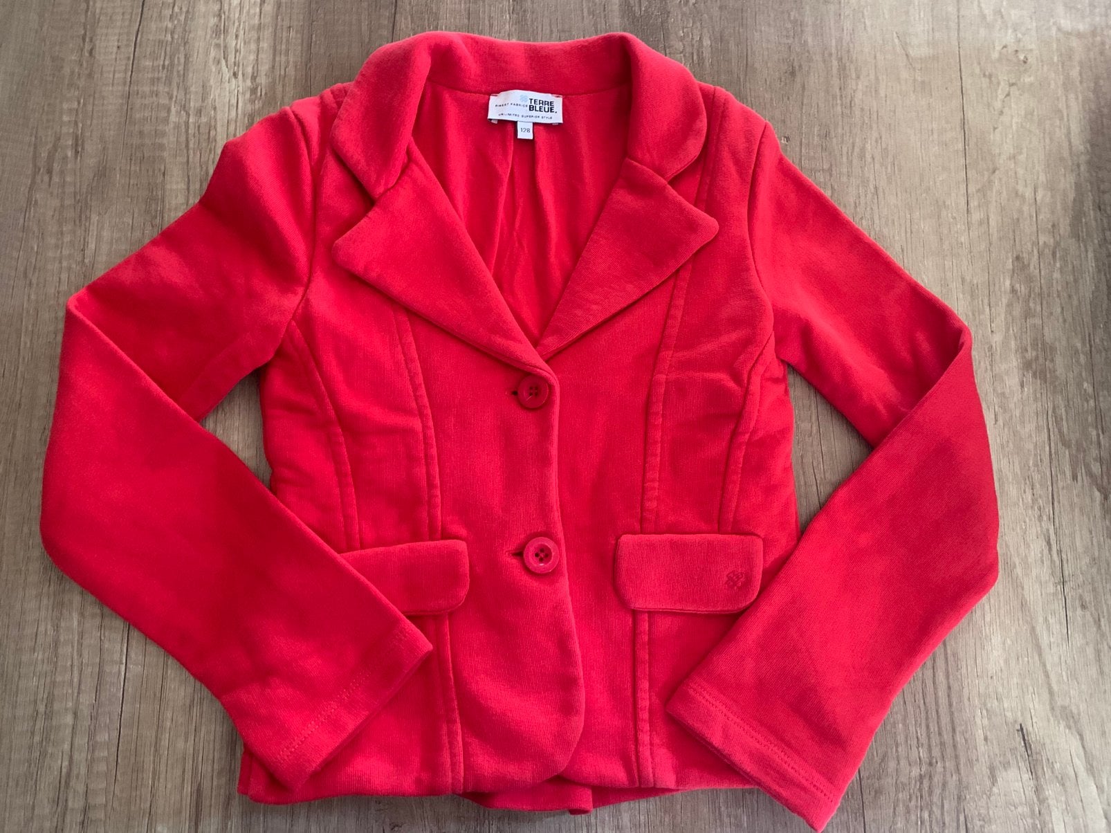 Blazer terre bleue 128 état neuf, Enfants & Bébés, Enlèvement ou Envoi, Comme neuf, Fille, Manteau
