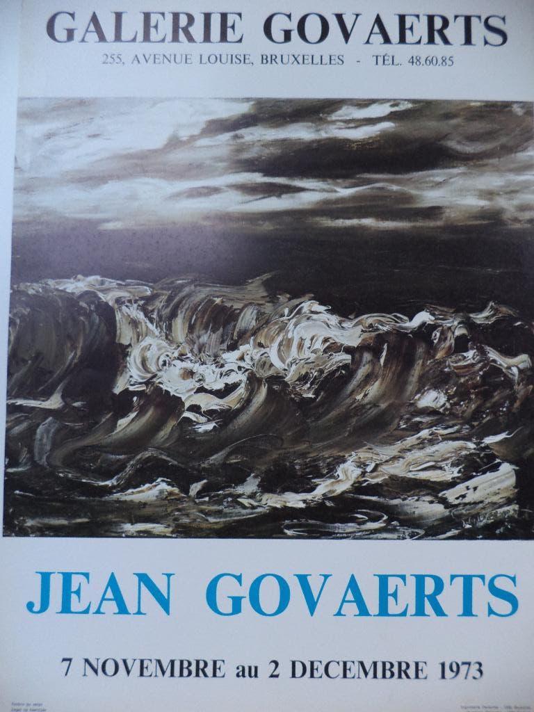 VTG poster 1973 Jean Govaerts impressionisme marine expo BXL, Ophalen of Verzenden