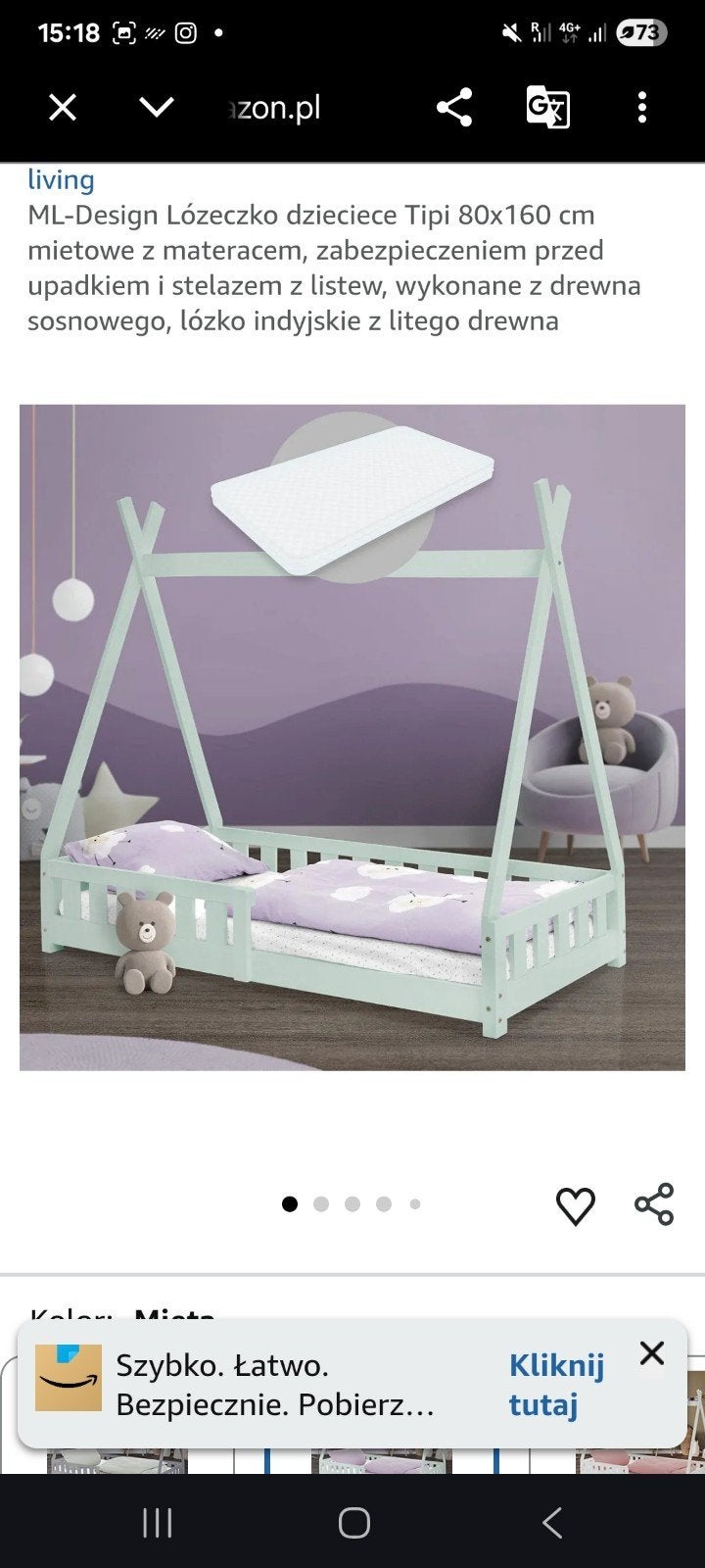 Lit Tipi, Enlèvement ou Envoi, Matelas