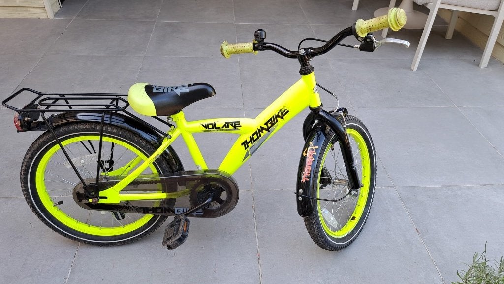 kinderfiets maat 18  4tot 8 jaar bijna nieuw, Frein sur jante, Enlèvement, Thompson, Comme neuf