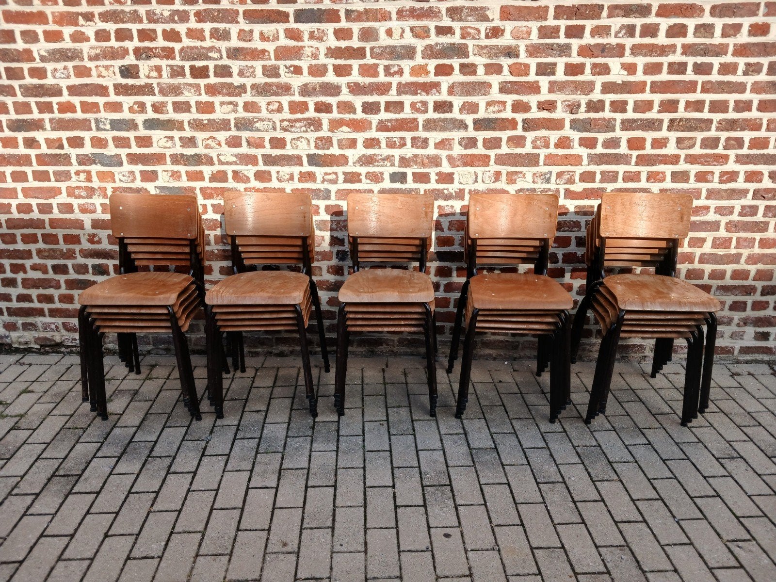 Vintage schoolstoelen, Maison & Meubles, Chaises, Enlèvement ou Envoi, Métal