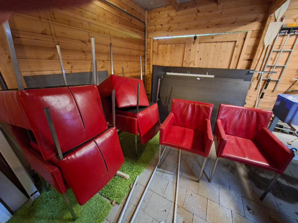 8 lederen eetkamerstoelen, Huis en Inrichting, Stoelen, Ophalen, Gebruikt, Leer, Modern