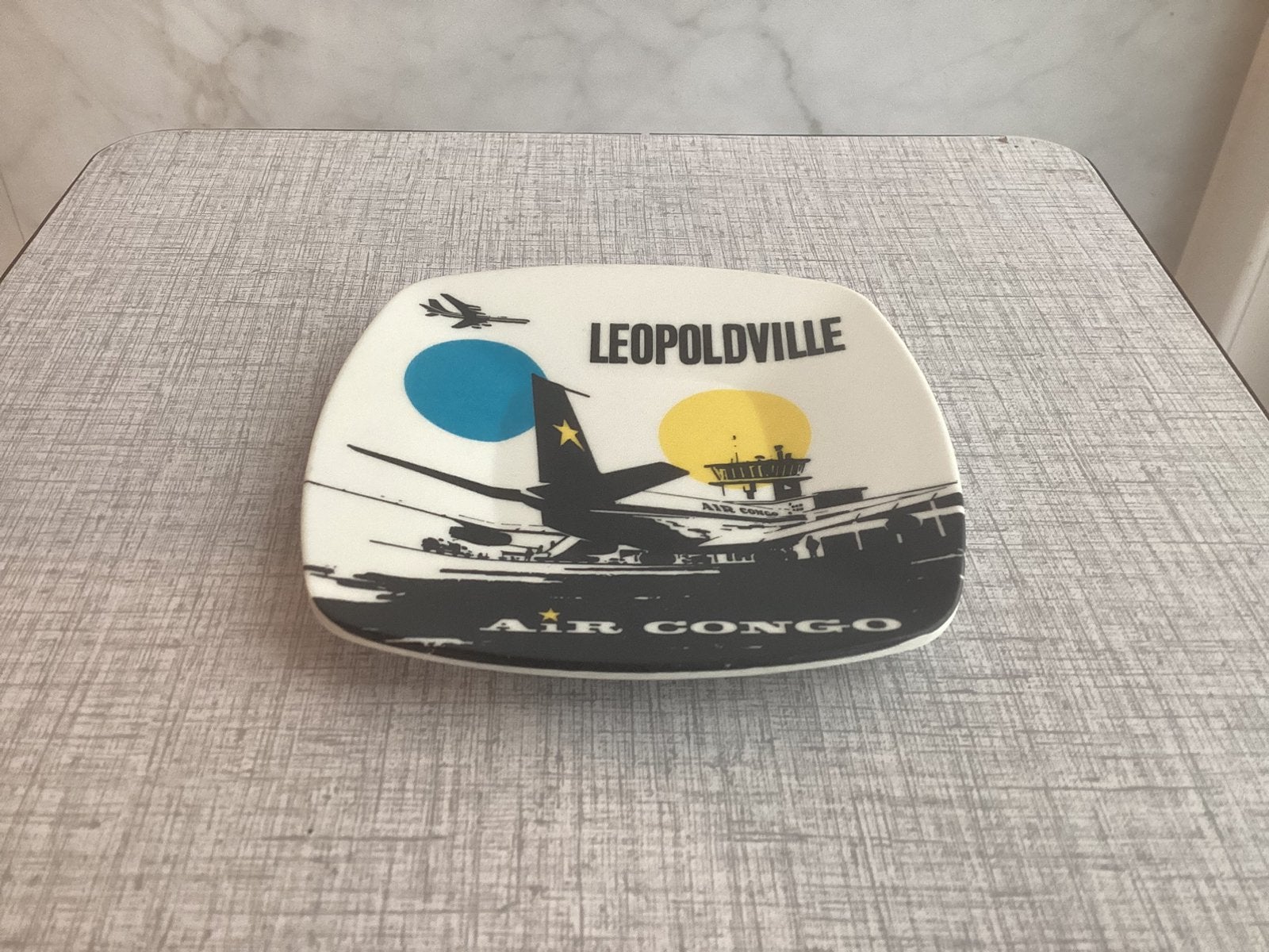 Schaaltje met reclame Leopoldville air congo, Ophalen of Verzenden, Zo goed als nieuw