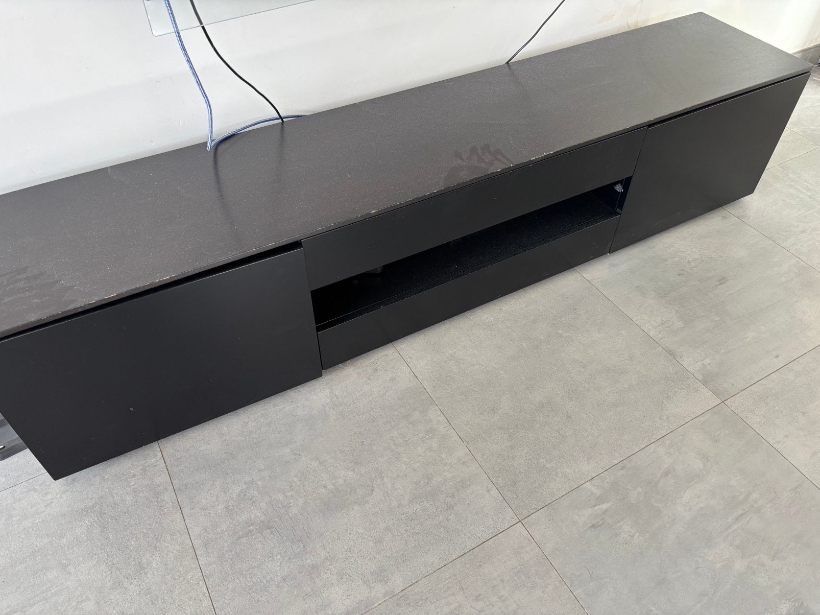 Meuble TV noir, Maison & Meubles, 25 à 50 cm, Moins de 100 cm, Utilisé, Enlèvement